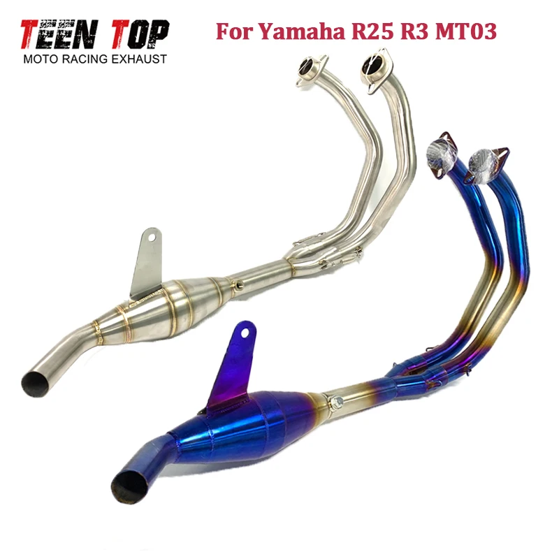 MT-03 Motorcycle Exhaust Pipe For Yamaha R3 MT03 R25 Exhaust Front Link Pipe Stainless Steel Exhaust Header Escape Moto OEM Size