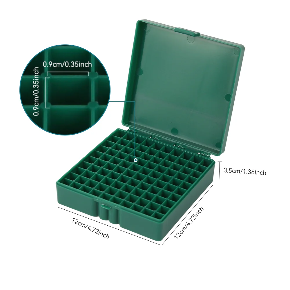 100 Rounds Tactical Ammo Box 9mm Pistol Rifle Ammo Bullet Carry Storage Box Flip-Top Cartridge Storage Case Hunting Accessory