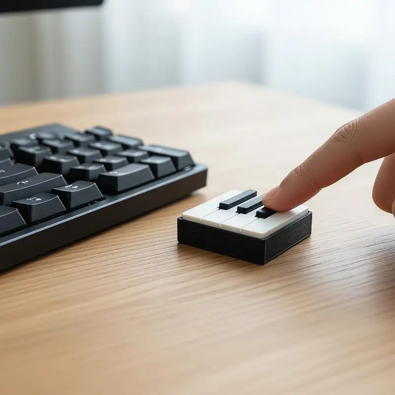 3D-gedruckte Klaviertastatur-Klickfigur zum Drücken, entspannend, geeignet für Büro, Schreibtisch, Partyspiele, Musikalischer Tastendrucker – Detail 4