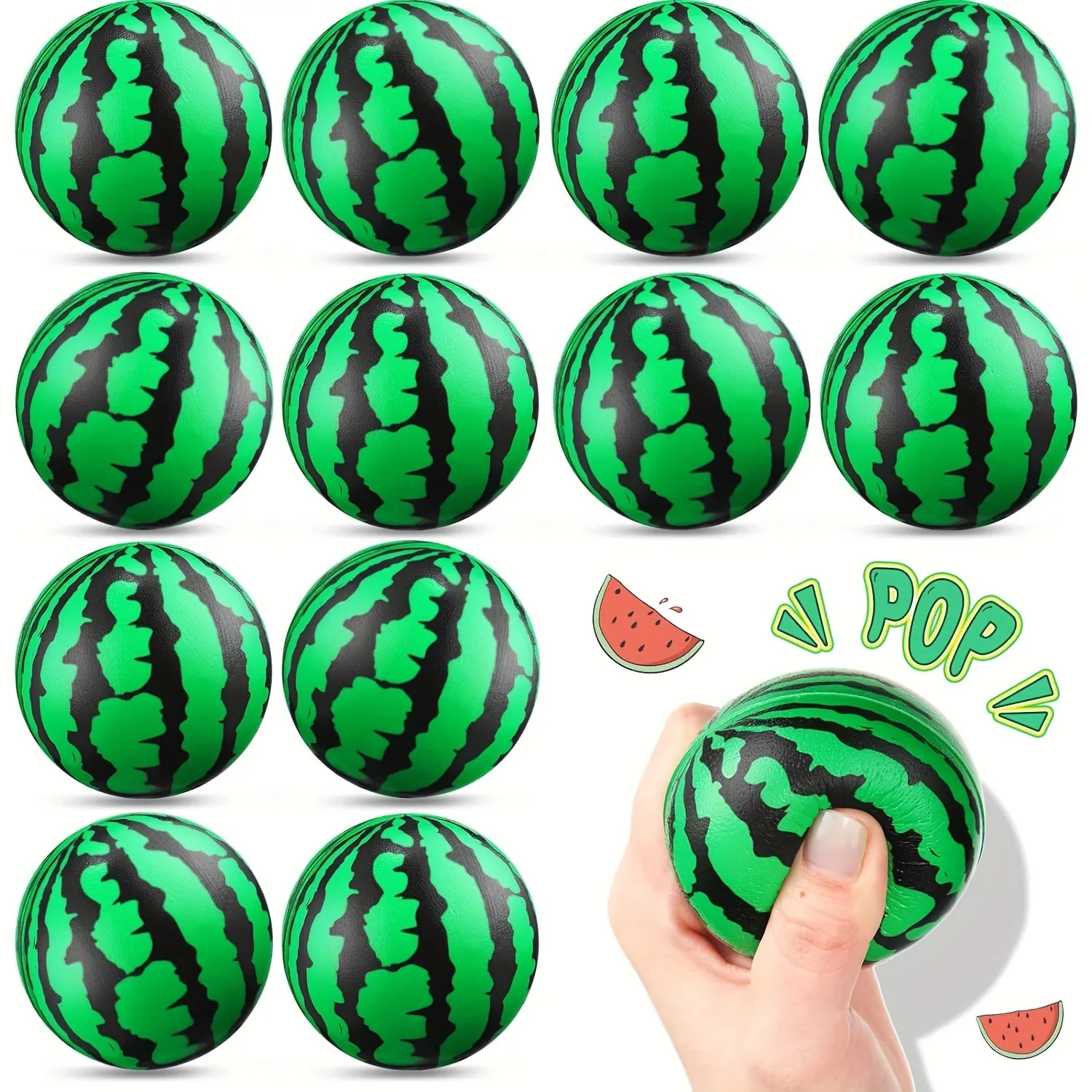 Watermelon Stress Balls Stress Reliver Party Favor Soft PU Foam Ball Squishy Fidget Sensory Fruit Toy for Kids & Adults