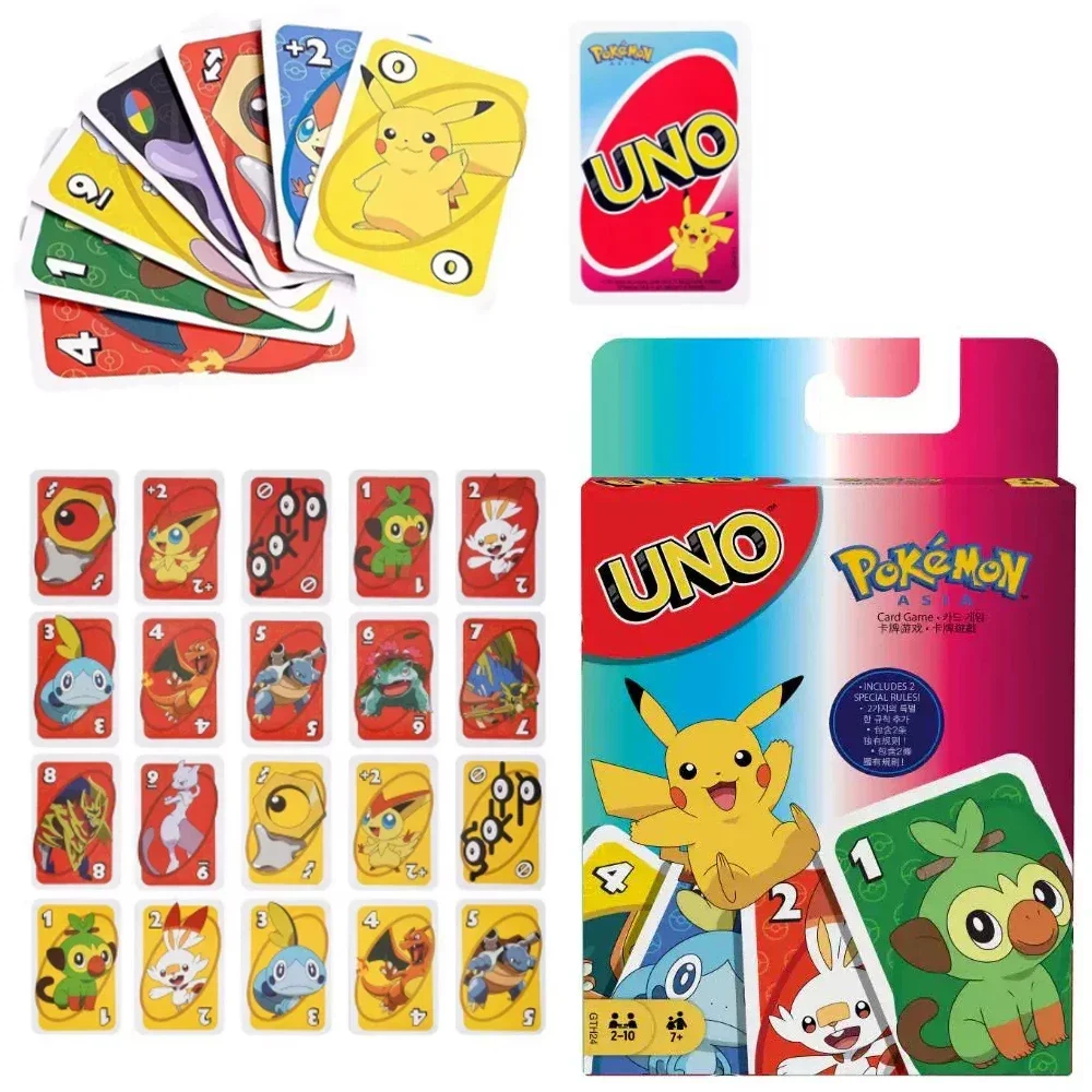 Mattel UNO Super Mario Card Games Family Funny Entertainment Board Game Poker Kids Toys Playing Cards