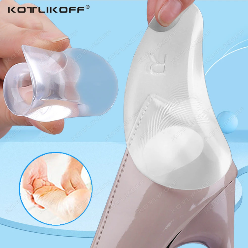 2/4 PCS Gel Thickened Arch Pads Self-Adhesive Adult Flat Foot Support Shock-Absorbing Comfortable Wear-Resistant Non-Slip Pads