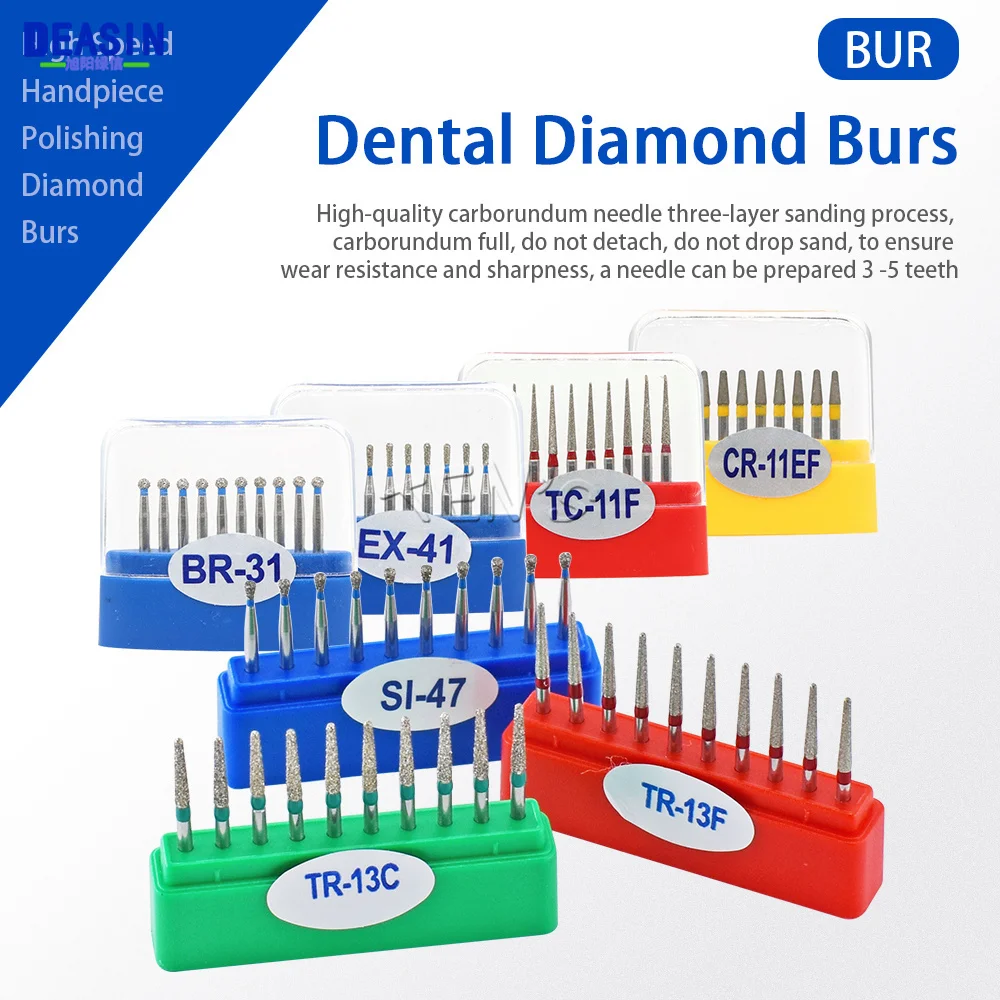 

100PCS/Pack Dental DI/SO/SR Series Diamond Burs 1.6mm For High Speed Handpiece Dentistry Tools