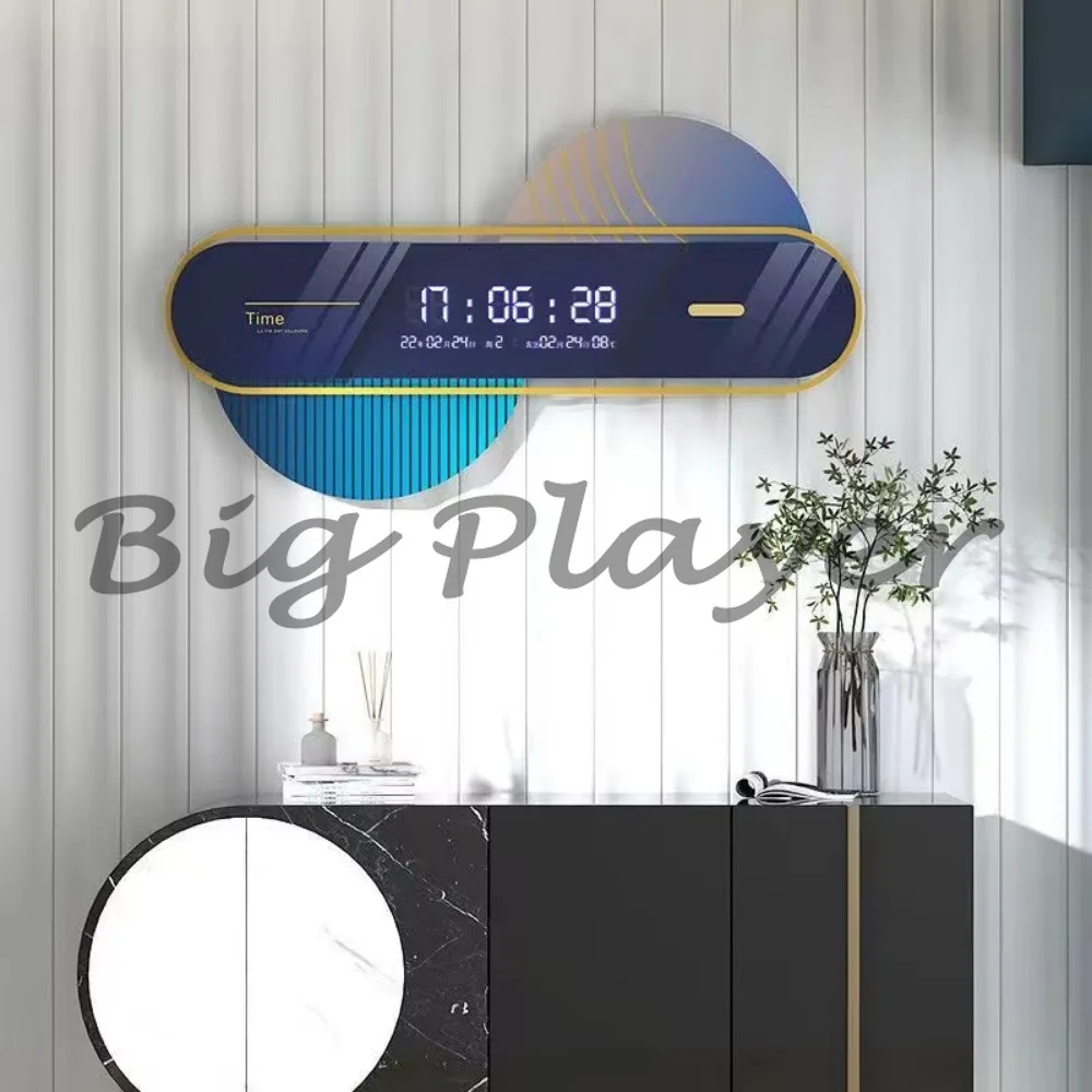 63X35CM LCD Fashion Design Digital Wall Clock Large Light Emitting Diode Home Decor Hanging