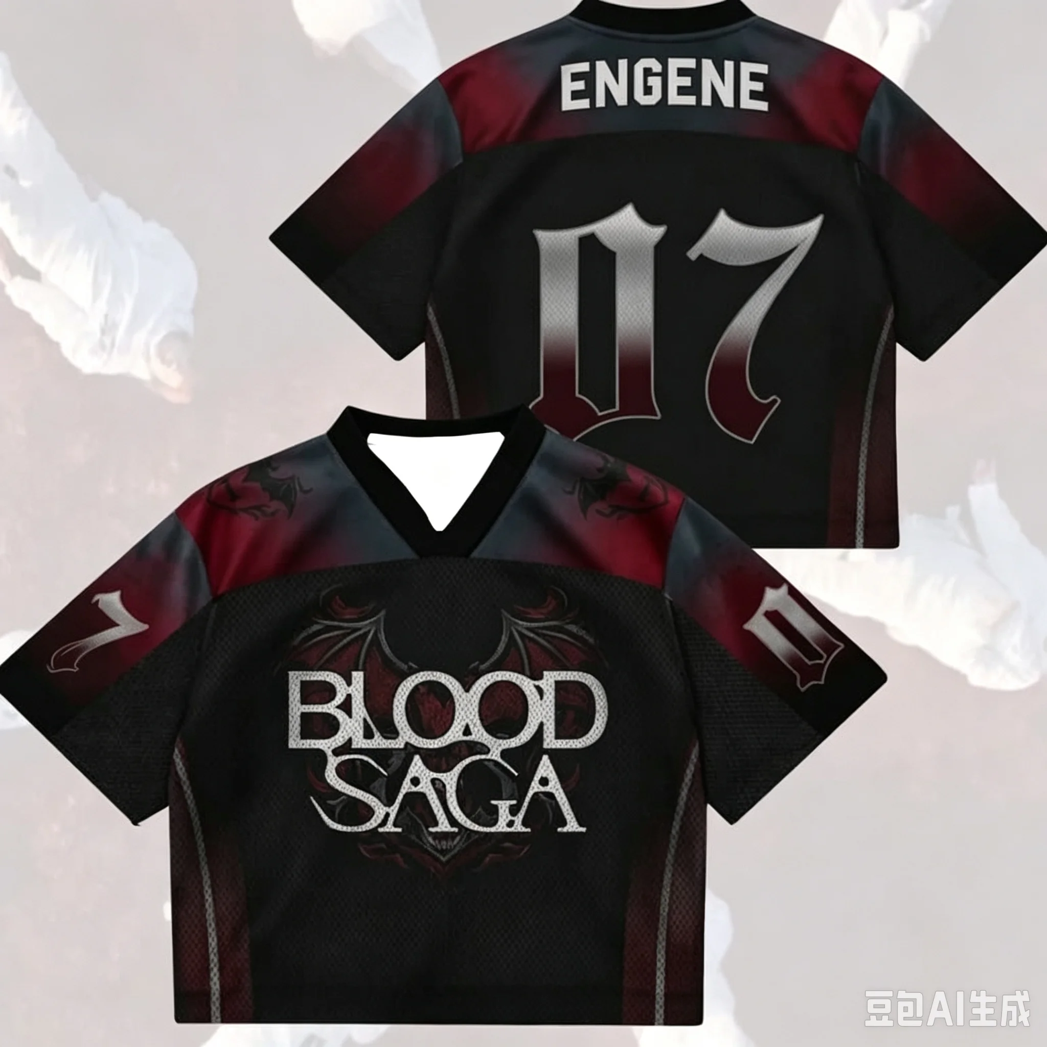 Blood Saga Football Jersey Kpop #01 Fan Short Sleeve Top Gothic Graphic Sports Family Kids Tees for Concert Fan Outfit
