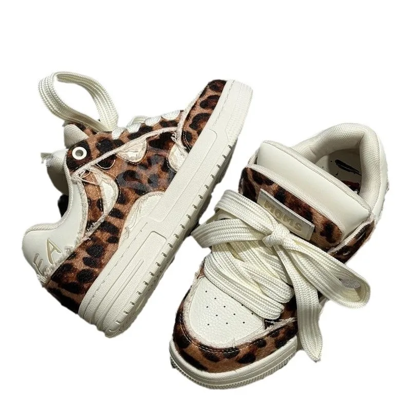 

High Aesthetic Series 2025Autumn and Winter New Style Women's Dopamine Leopard Print Street Fashion Casual Loafers