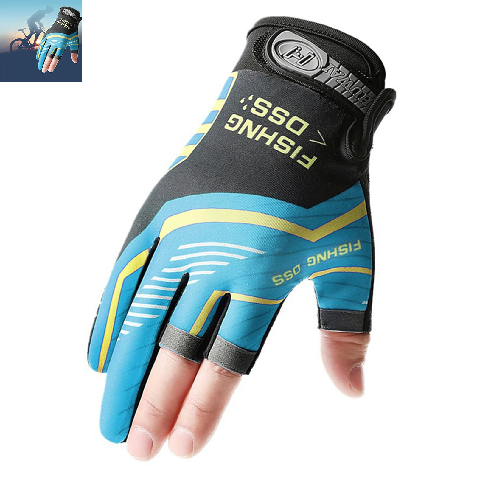 Anglerhandschuhe für Herren, Sommer-Dreifingerhandschuhe zum Angeln, Sonnenschutz, Rutschfeste Atmungsaktive Dünne Handschuhe für Autofahrer – Detail 6