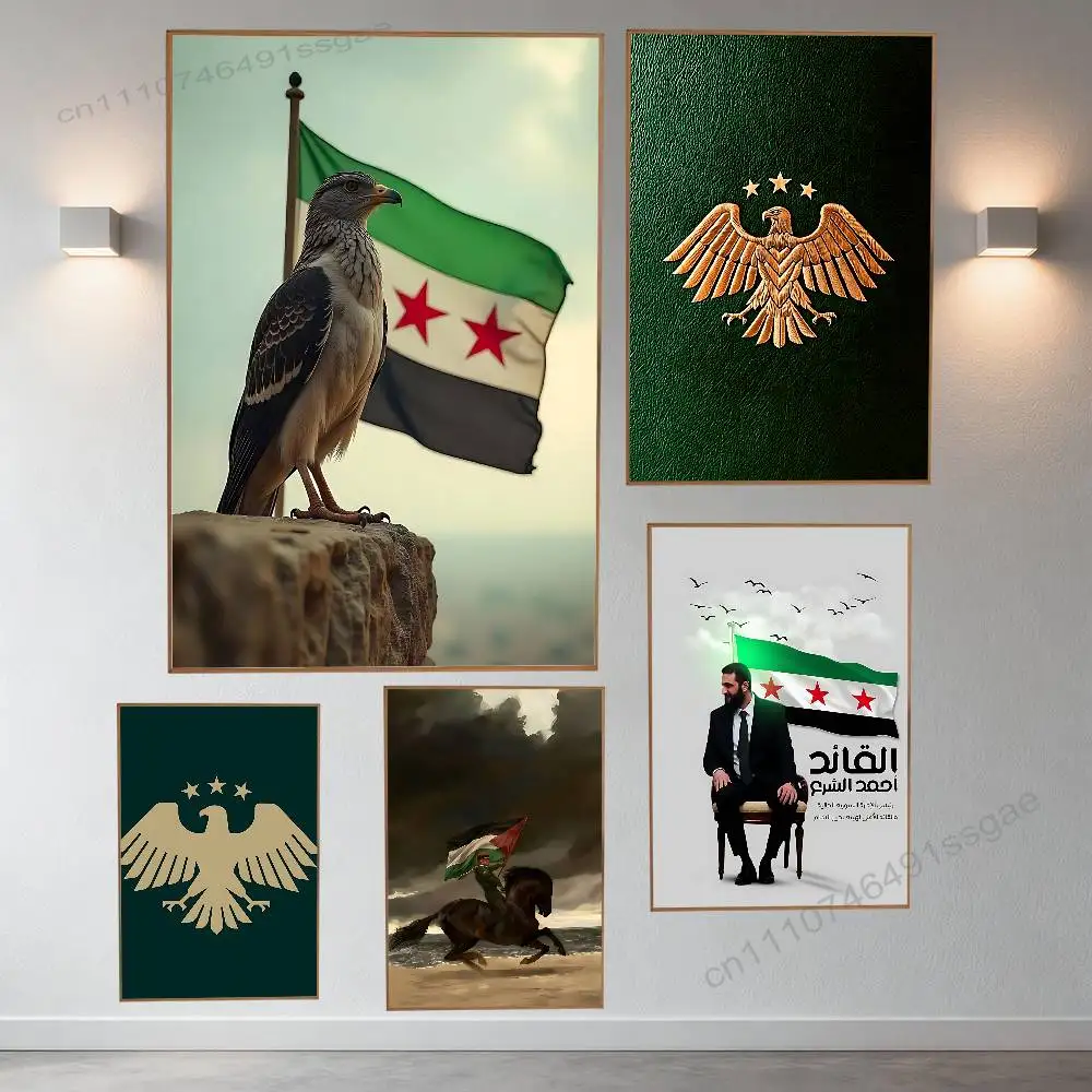 

S-Syria Eagle Flag National Poster Wall For Sticky Decoration Waterproof Home Living Room Bedroom Bar