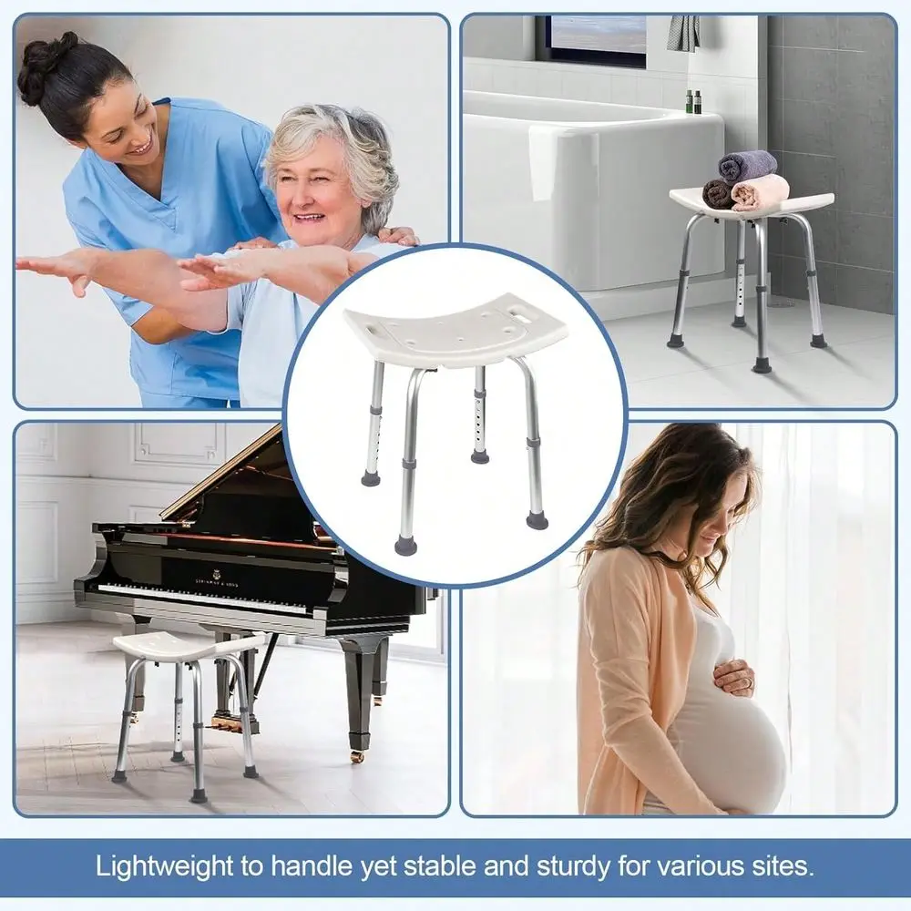 

Shower Chair For Inside Shower, Certified 300 Lbs,NonSlip Shower Seat With Suction Feet, Adjustable Stool For Inside Tub, Medic