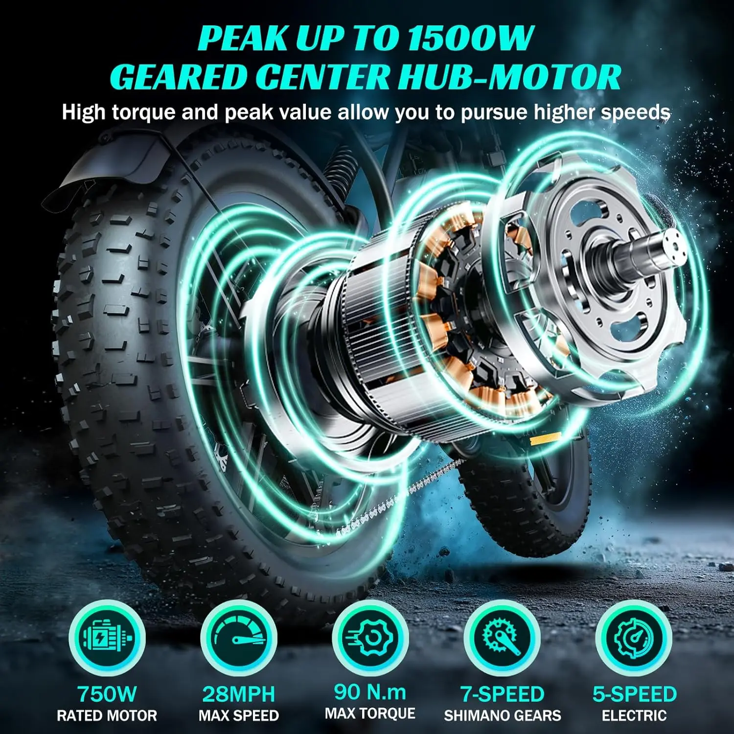 دراجة إلكترونية TST R002S بقدرة 1500 وات، إطارات سميكة مقاس 20 بوصة، نطاق 60-100 ميل، بطارية 28 ميجا في الساعة، 48 فولت 15 أمبير في الساعة، لجميع التضاريس.