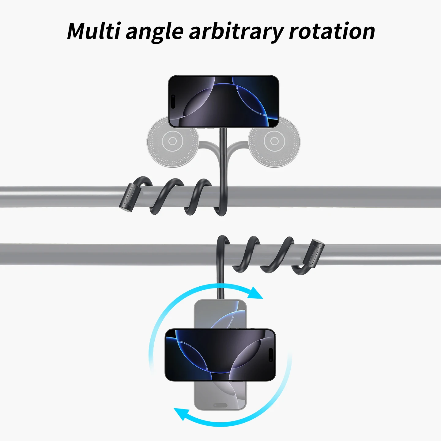 Flexibler Kamerahalter Stativhalterung für GoPro DJI Insta360 Kamera iPhone Huawei Magnet-Halterung Biegbarer Selfie-Stick mit Rotation – Detail 4
