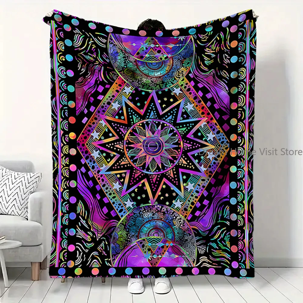 

Flannel Throw Blanket Celestial Sun Moon Star HD Digital Print,suitable for sofa,beds,offices,travel,camping chairs,warm blanket