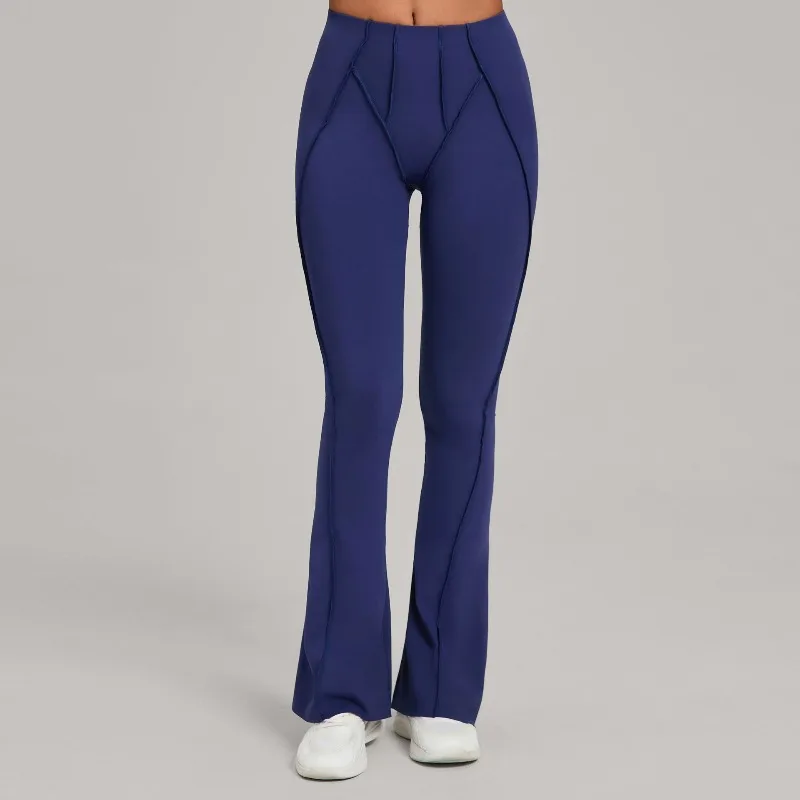 جديد المرأة نحى واسعة الساق رفع الورك اليوغا السراويل الضيقة عالية الخصر متوهج السراويل الرقص عادية الجري تجريب رياضة اليوغا بنطلون #6