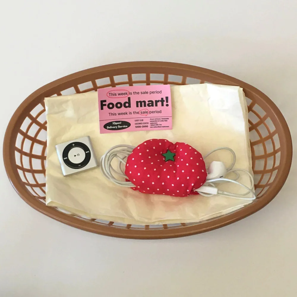 

Fabric Tomato Cable Organizer Wired Headphone Data Cable Organizer Decoration Multifunctional Storage Buckle Home Office Storage