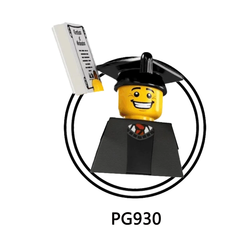 PG927 - PG930 كارتون أنيمي شخصية القرش الخريجين اللبنات الطوب أرقام ألعاب أطفال