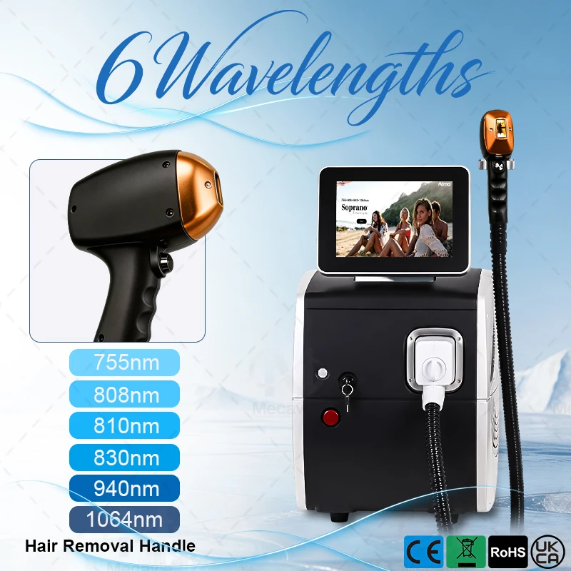 Freezing Point Depilation Long Lasting Hair Reduction 6000W 6 Wavelength 808nm Diode Laser Professional Salon Use
