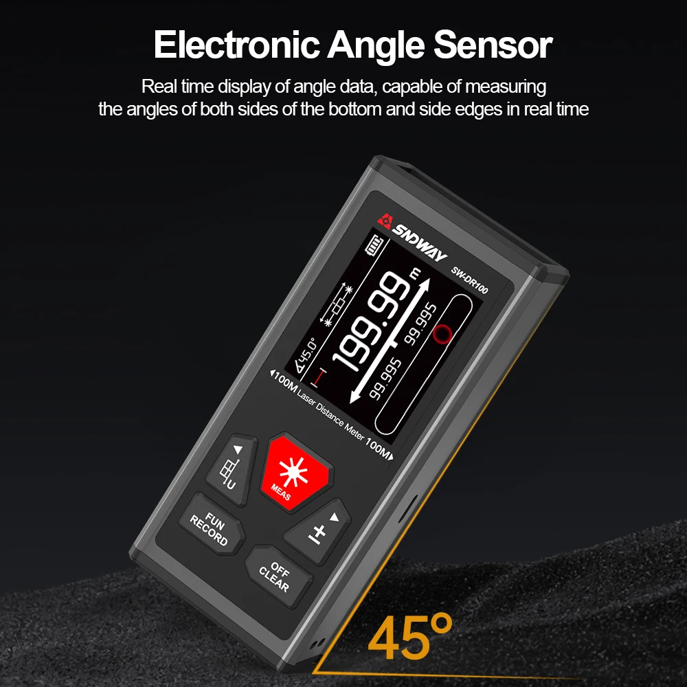 SNDWAY Dual Laser Distance Meter Trena Laser Tape Bidirectional Range Finder Build Measure Device Ruler Bilateral Rangefinder