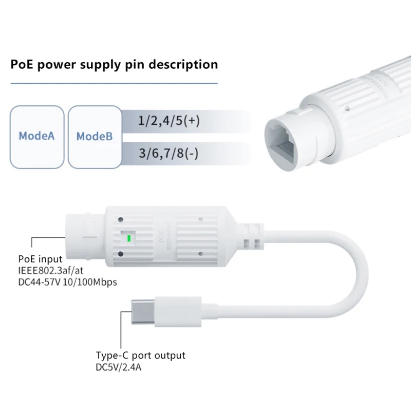 1/2/3Pcs 48V POE Extender/Repeater Waterproof Extension POE Injector Adapter RJ45 Port Output 5V/2A IEEE 802.3af/802.3at