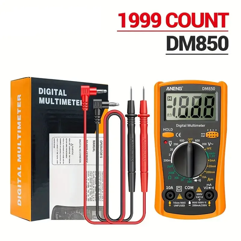 1999 Counts DM850 Digital Multimeter  Eletric Professional Automatic AC/DC Tester Votage Current Ohm Ammeter Detector Tools