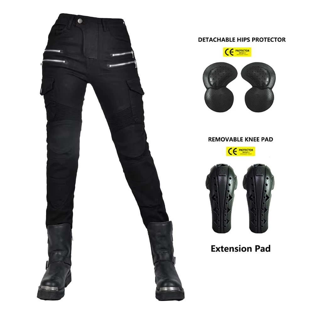 Nieuwe motorcrossbroek dubbele rits metalen stijl moto heren voor dames outdoor rijjeans met beschermende uitrusting motorbroek - afbeelding 1