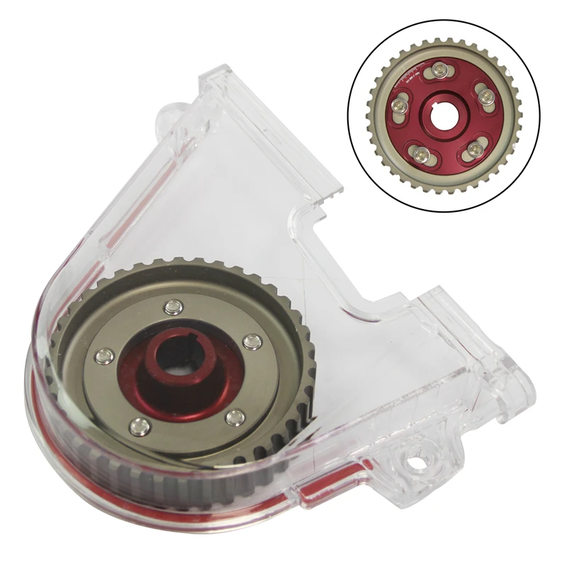 Clear Gear Timing Belt Cover+Cam Gear Kit For Honda Civic D15 D16 SOHC 96-00