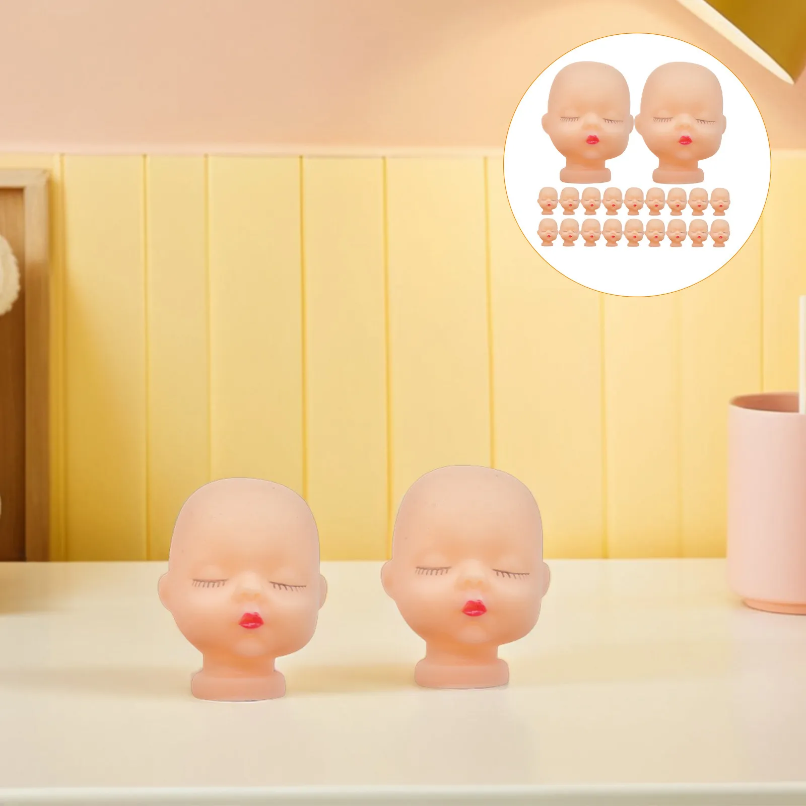 

20Pcs Compact Decorative Head Elements for DIY Craft Kits Home Styling Keychain Accessory Unbreakable Smooth Surface Mini Craft