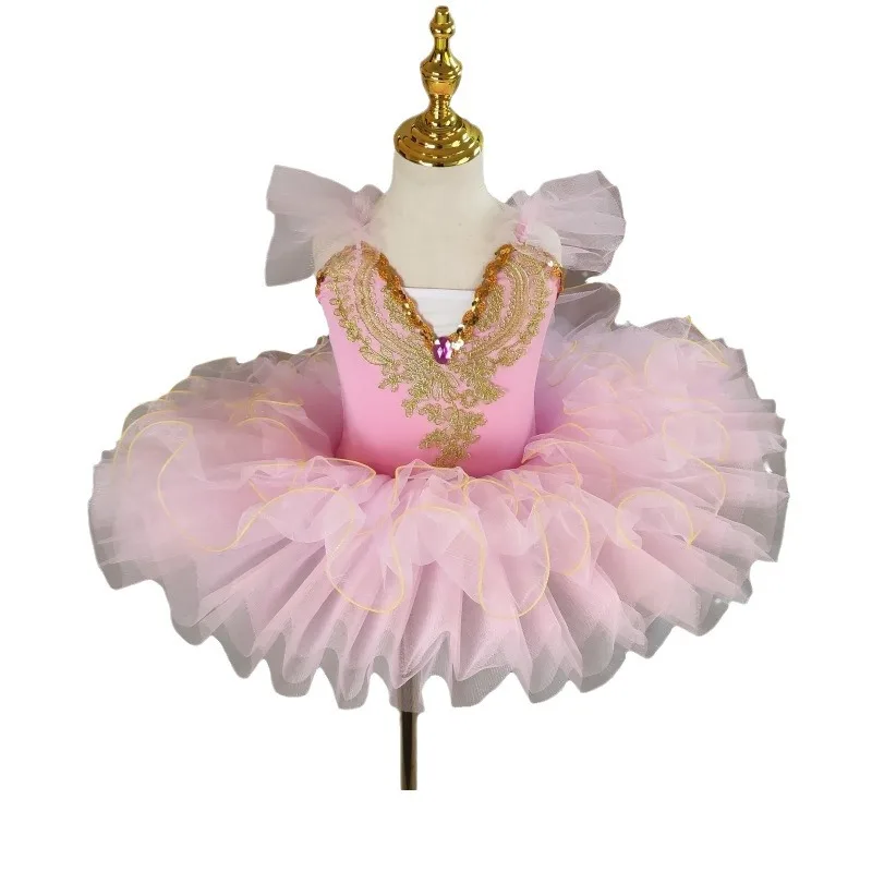 الفتيات توتو جديد الحمالات الشاش تنورة الأطفال توتو تنورة أداء ملابس الأطفال Cygnet ملابس الرقص #5