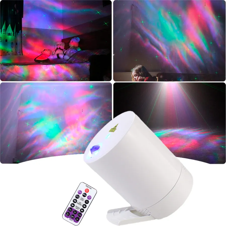 X103 Cross Big Stars Green Laser Light Sky Projector RGB LED Galaxy Aurora Night For Kids Nebula Cloud Lamp Effect Bedroom Lamp