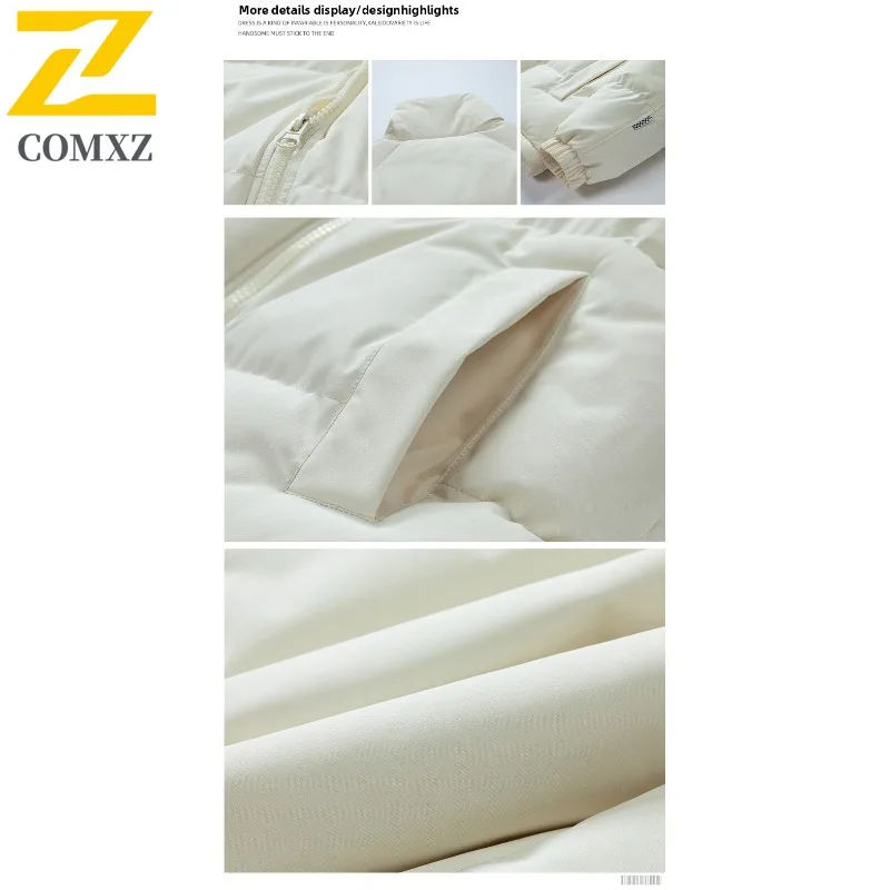 COMXZ الرجال باركر معطف الحديثة الوقوف طوق يندبروف فضفاض السفر التخييم الشتاء الحشو معطف الشارع الشهير الراقية وسادة مبطنة