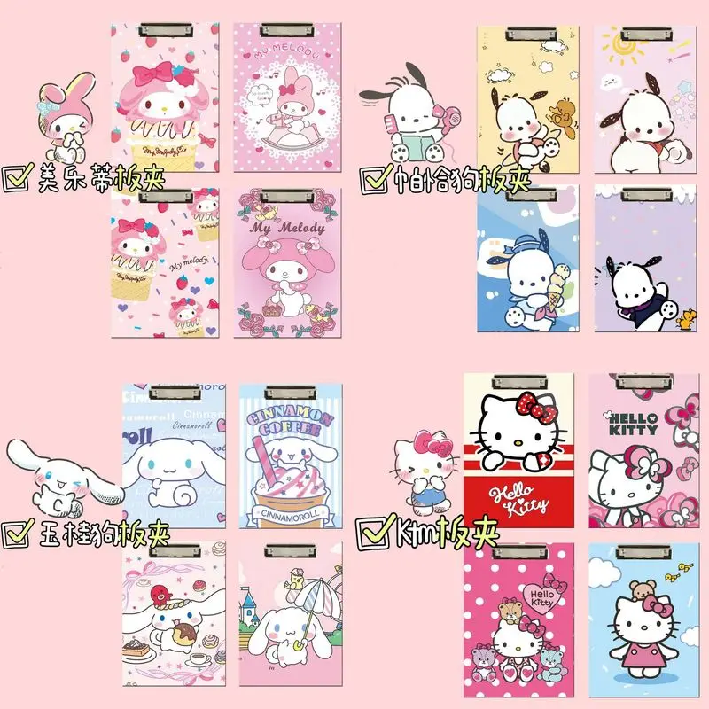 A4 Sanrio Stationary Student Clipboard Paper Data Clipboards School Supplies Wholesale Kuromi Pochacco