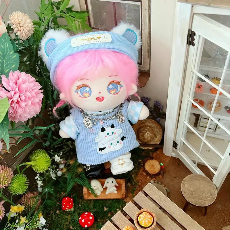 

1SET 20CM Doll Clothes Headband+Coat+T-shirt+Necklace+Shoes Cool Stuff Korea Kpop EXO idol Doll Accessories DIY Gift Toys