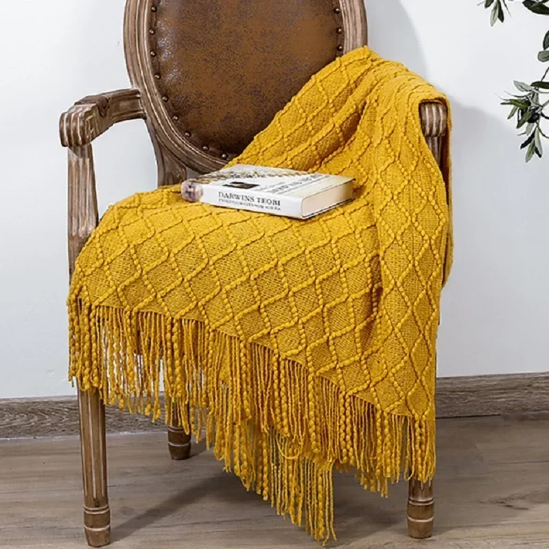 Aesthetic Nordic Plaid Knitted Throw Thread Blankets on the Bed Sofa Throw Travel TV Nap Blankets Soft Towel Bed Plaid Tapestry
