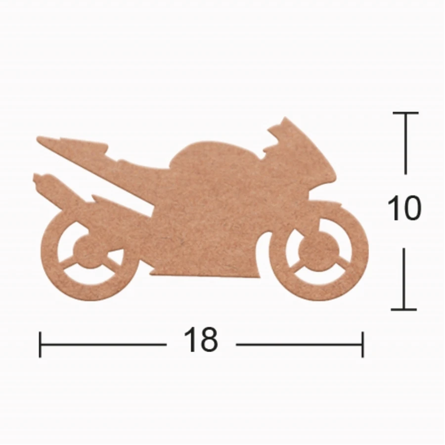 H149 Motorcycle Trinket, 18mm Figurative Wood Object