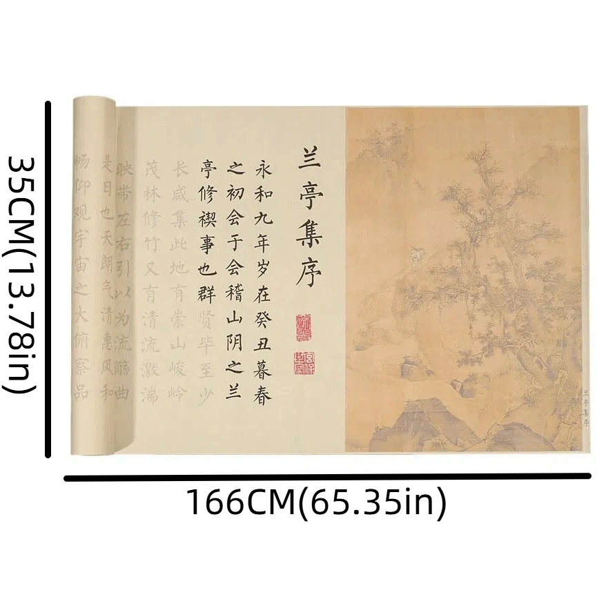 Antique Poem Script Copying Paper Classic Culture Chinese Calligraphy Scroll Vintage Artist Chinese Handwriting Copybook