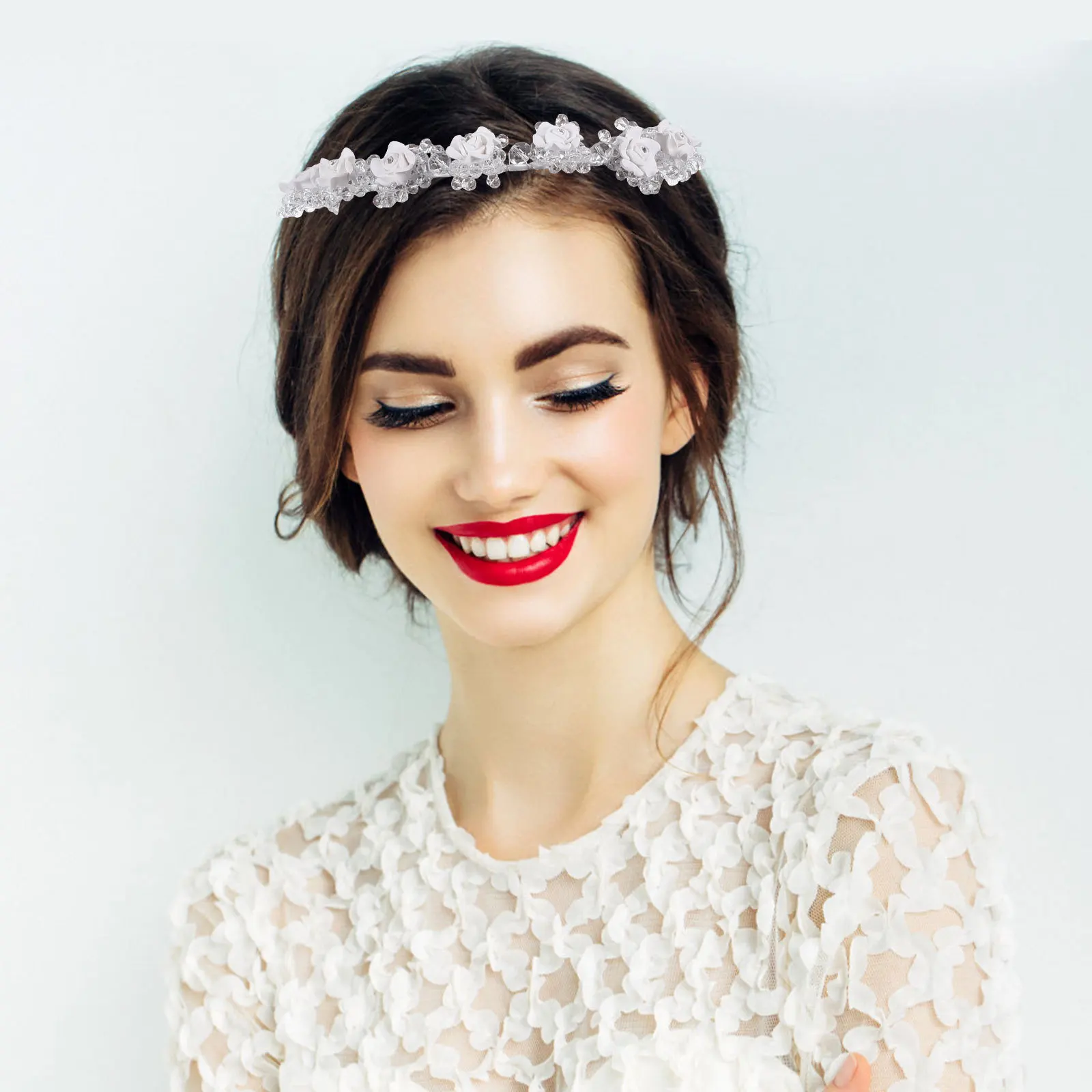 كريستال السيراميك زهرة الشعر عقال المرأة الزفاف هيربيسي لحفل الزفاف حفلة موسيقية الذكرى حديقة الاستقبال المؤنث