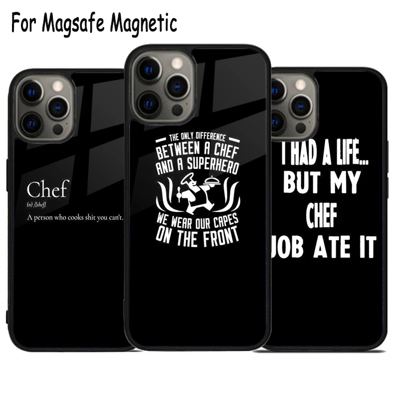 CHEF funny and humor Wireless Charge Magsafe Phone Case For iPhone 15 16 14 13 11 12 Pro Max Plus Magnetic Bumper Cover