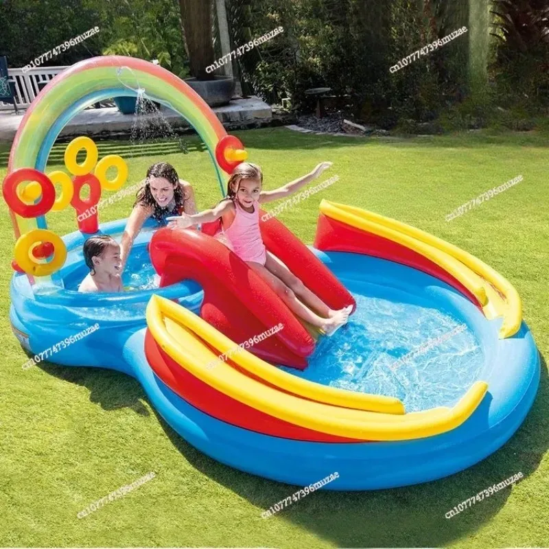 Rainbow slide Inflatable swimming Play  Children's sand pool Ocean ball pool