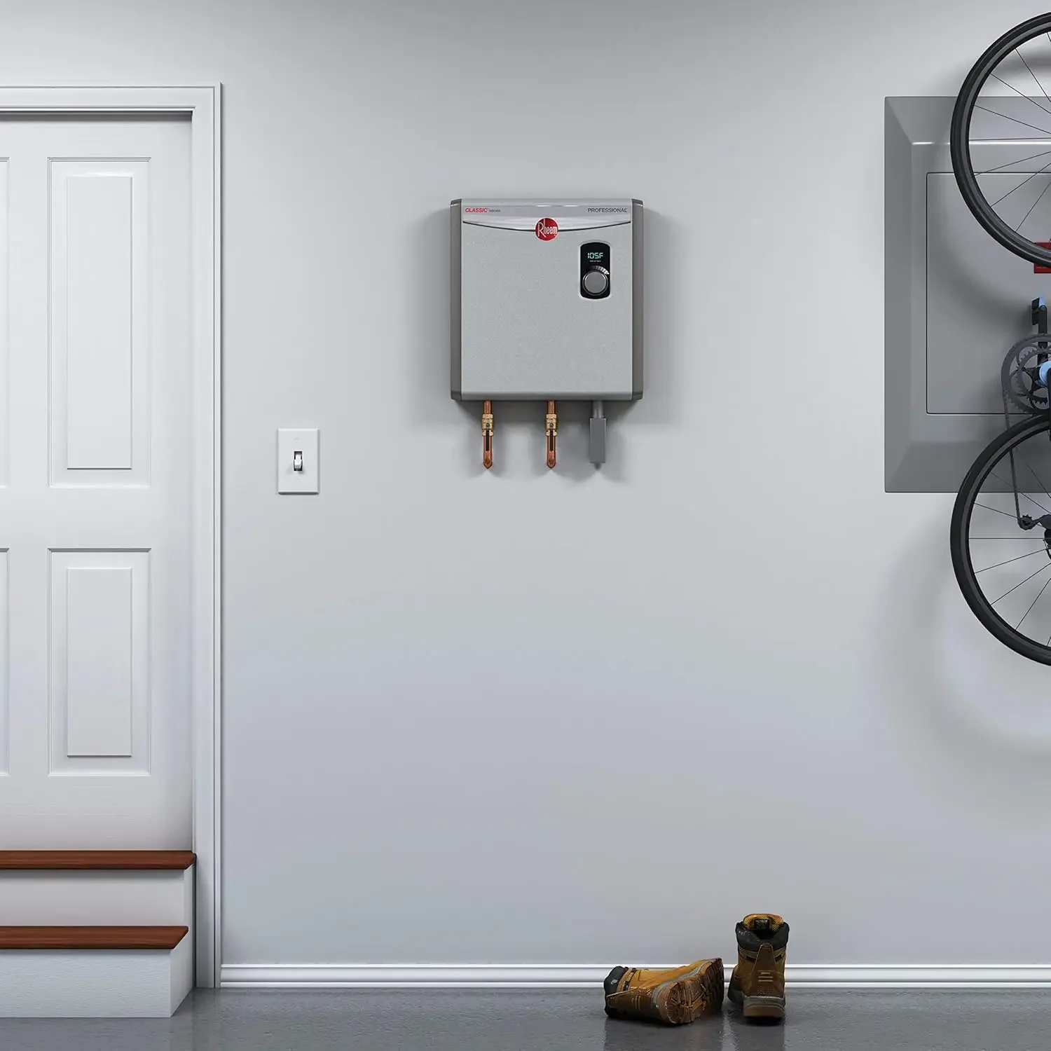 RTEX-24 24kW 240V Electric Tankless Water Heater, Gray