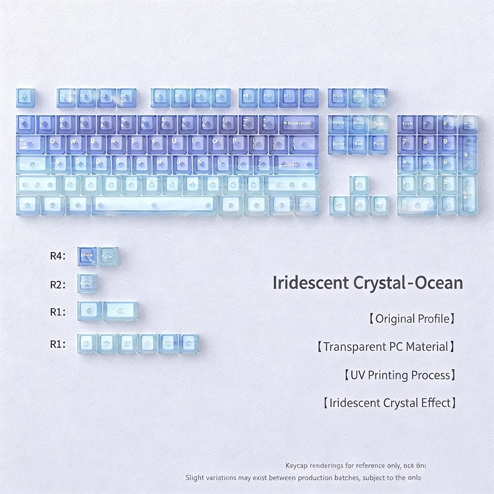 Keycap PC Transparent Spot Cross-Border Symphony Mist Ocean 115-Key Small Full Set of Original DIY Mechanical Keyboard
