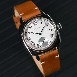 Baltany Retro Oyster Tribute Watches S4037 VD78 Salmon Dial Sapphire Crystal Square 100ATM  Stainless Steel Quartz Wristwatches