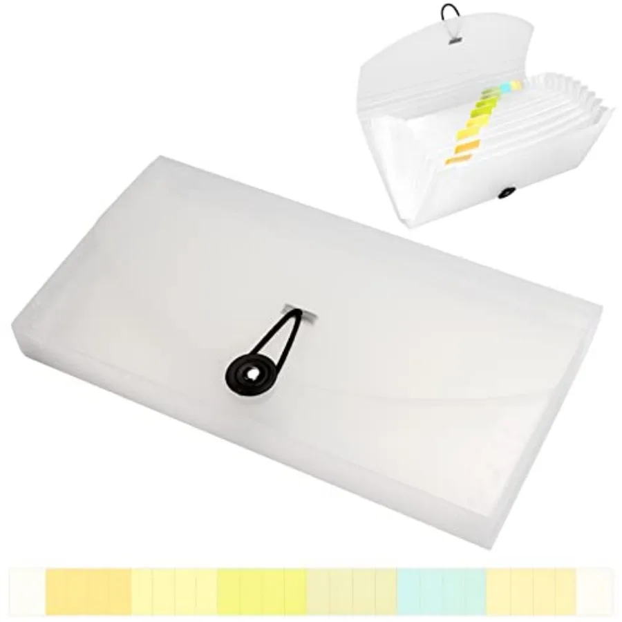 

13 Pot Receipt Folder/ Accordion File Organizer/ Plastic Check Bill File Folder/Eing File Folder/ Eing Coupon Organizer with La