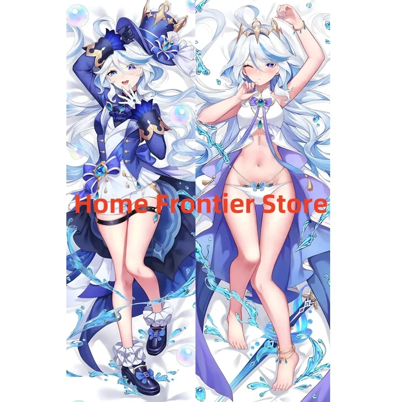

New Pattern Genshin Impact Furina Cosplay Hugging Body Pillow Case Two-sided Long Pillow Cover Otaku Cushion Covers