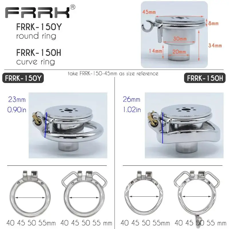 

FRRK Urethral Inverted 페니스링 Cage With Chastity Band Belt Stainless Chastity Adults Penis Rings Lock Cock Toys Shop Sex Steel