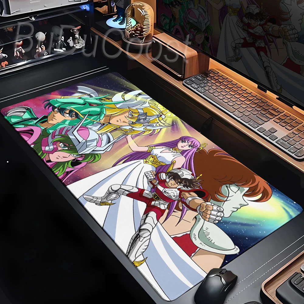 XXL Saint Seiya New Wallpaper Mouse Pad Gamer Desk Protector Gaming Mousepad Accessories Anime Mouse Mats Keyboard Pads Carpet