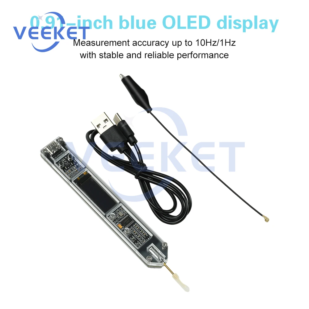 عداد تردد عالي الدقة 200 هرتز - 100 ميجا هرتز مع شاشة OLED مقياس تردد الترددات اللاسلكية المحمول لاختبار مذبذب الكريستال #3