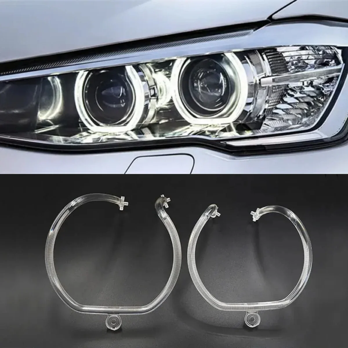 For BMW X3 X4 F25 F26 Car Accessories DRL Daytime Running Lights Guide Ring Headlight Angel Eyes Light Tube 2014 2015 2016 2017