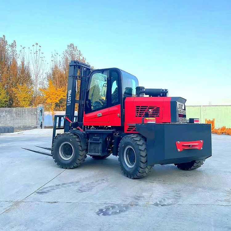 4WD rear drive steering diesel forklift 3.5TON 3500KGS rough terrain forklift with small turning radius