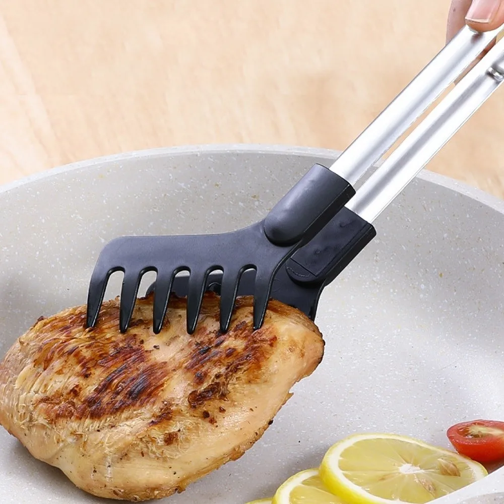 

Портативный зажим для лапши с длинной ручкой, многофункциональные нескользящие щипцы для еды, щипцы для спагетти из нержавеющей стали, кухонные инструменты