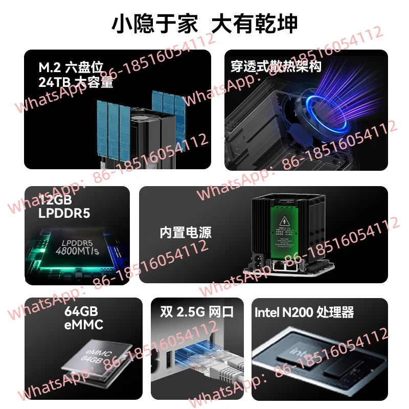 

Мини-интер Intel N200, шестибитная сетевая память NAS, ультра-тихая домашняя память для частного облака, двойная мягкая маршрутизация 2,5G
