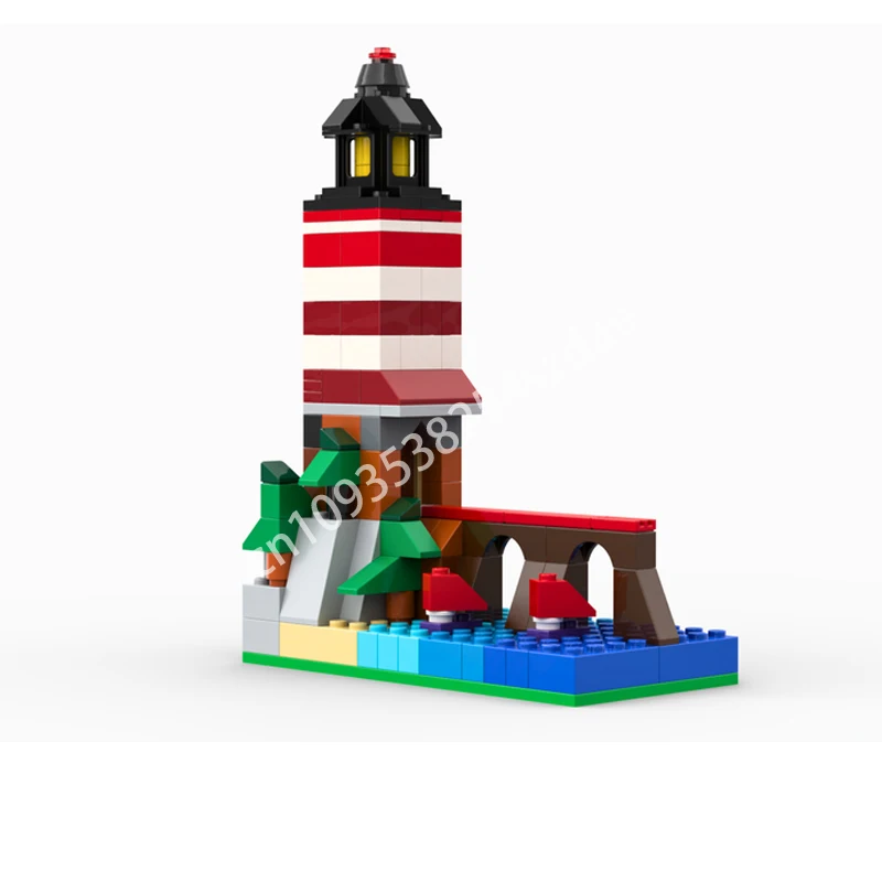 

143 шт. MOC маяк, классические строительные блоки, космическая воображение, рождественская игрушка, подарок, креативное детское образование, конструкция